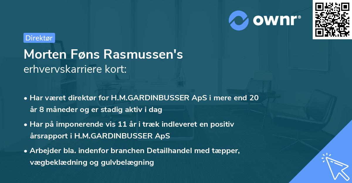 Morten Føns Rasmussen's erhvervskarriere kort