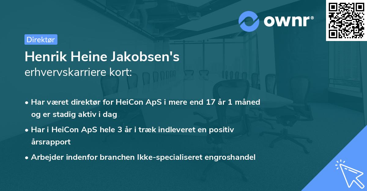 Henrik Heine Jakobsen's erhvervskarriere kort