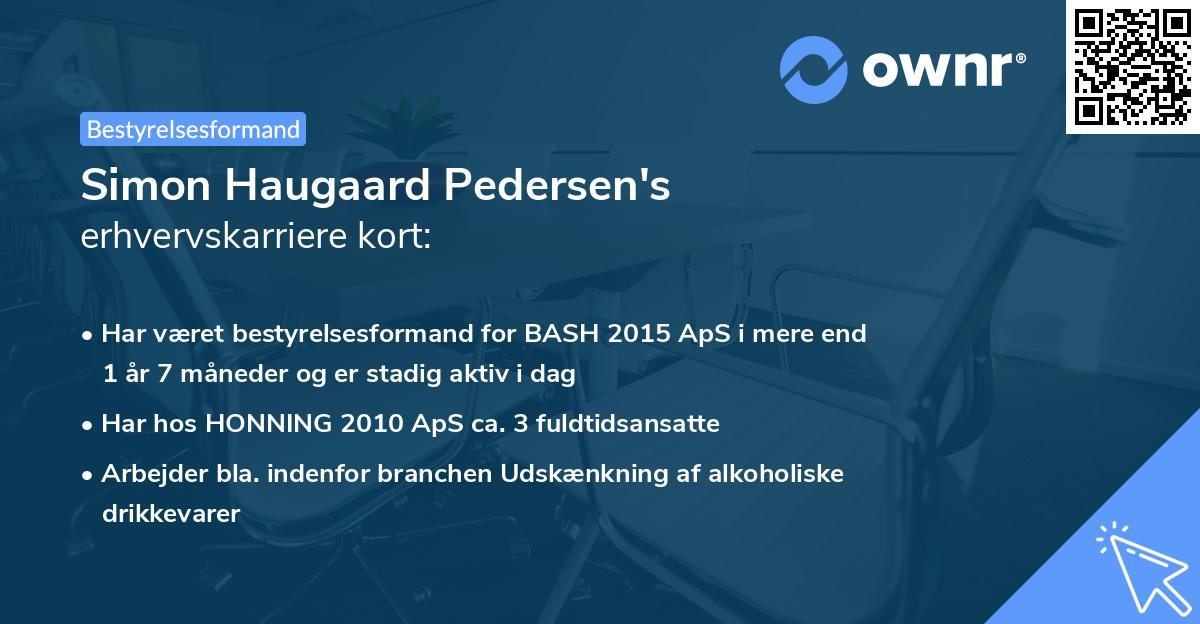 Simon Haugaard Pedersen's erhvervskarriere kort