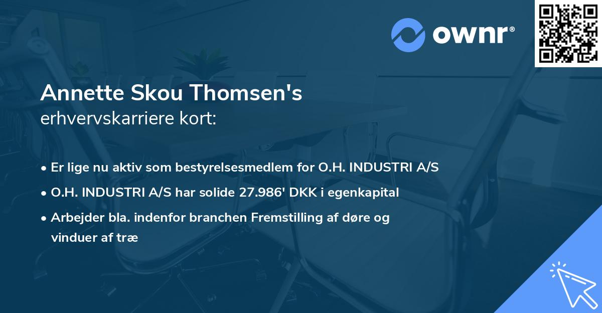 Annette Skou Thomsen's erhvervskarriere kort