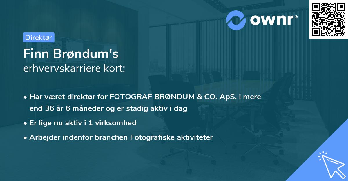 Finn Brøndum's erhvervskarriere kort