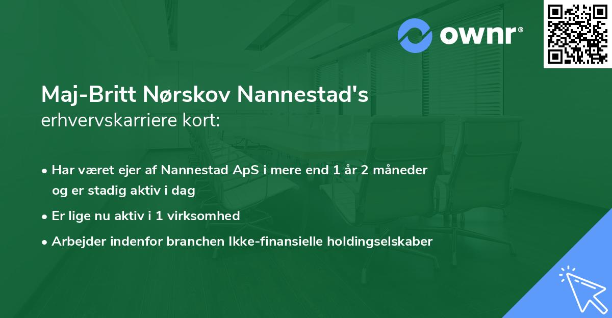 Maj-Britt Nørskov Nannestad's erhvervskarriere kort