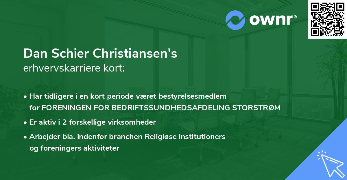 Dan Schier Christiansen's erhvervskarriere kort