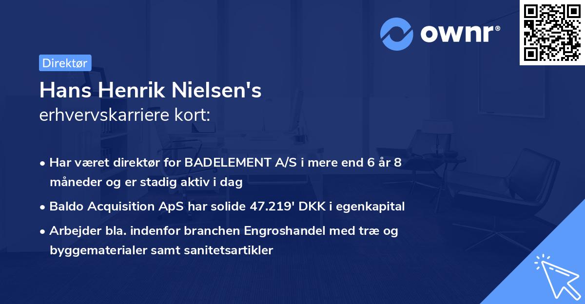 Hans Henrik Nielsen's erhvervskarriere kort