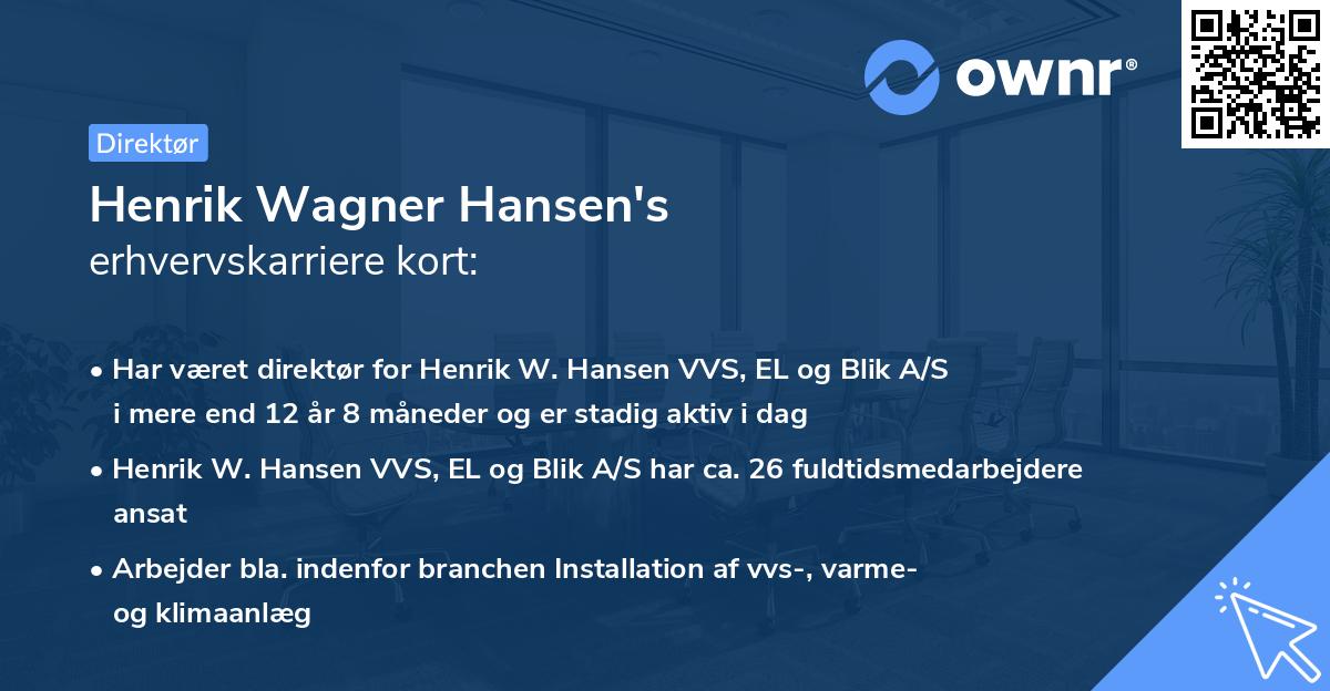 Henrik Wagner Hansen's erhvervskarriere kort