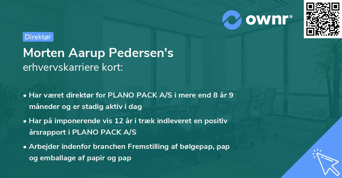 Morten Aarup Pedersen's erhvervskarriere kort