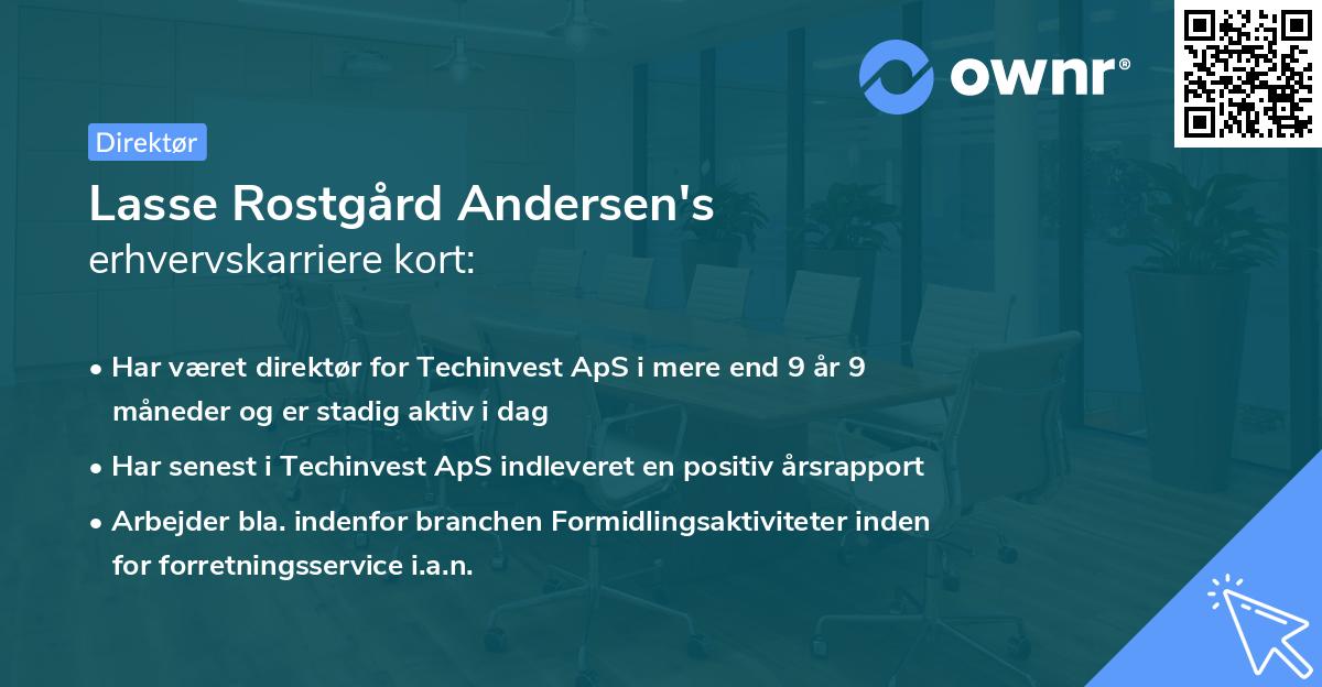 Lasse Rostgård Andersen's erhvervskarriere kort