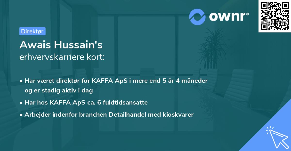 Awais Hussain's erhvervskarriere kort