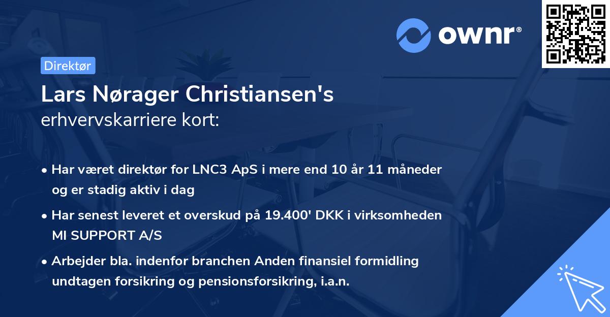 Lars Nørager Christiansen's erhvervskarriere kort