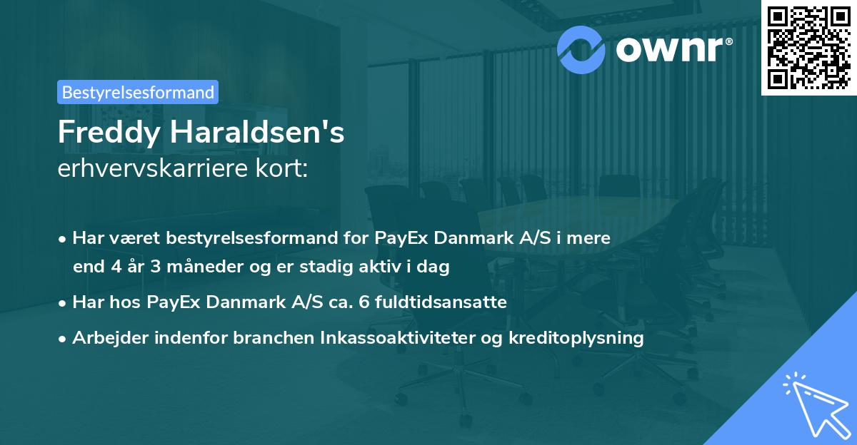 Freddy Haraldsen's erhvervskarriere kort