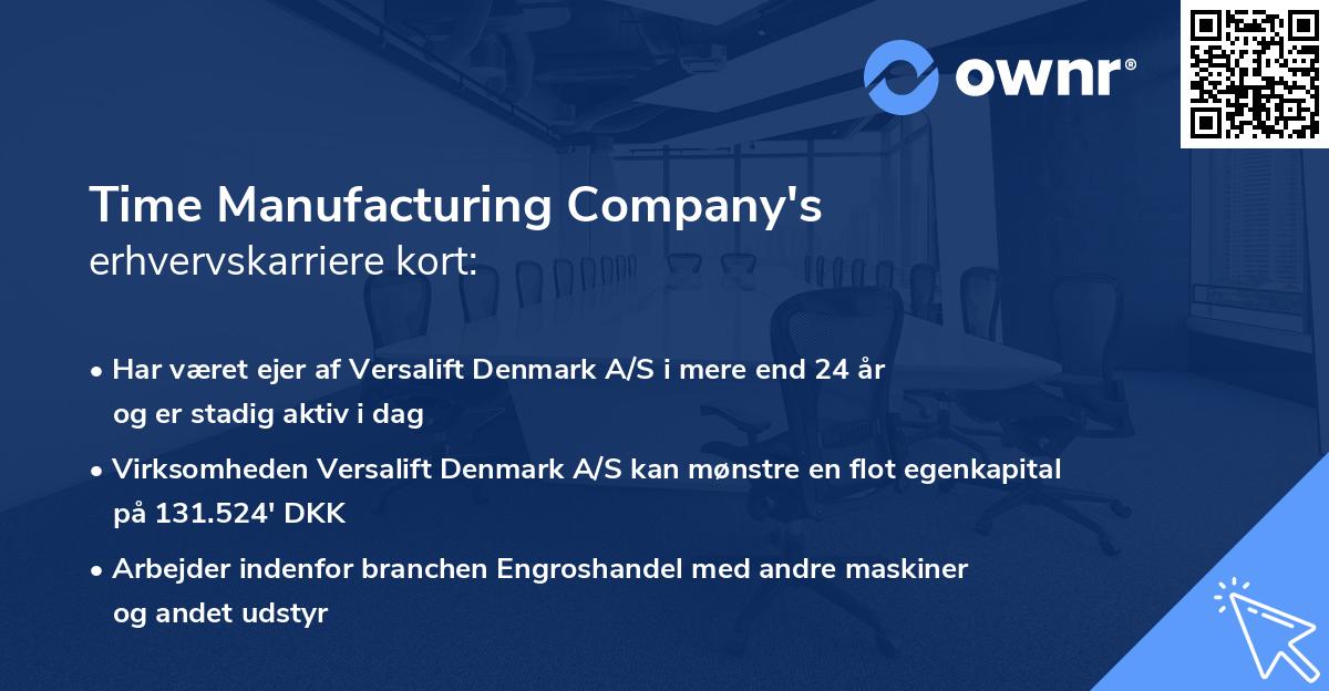 Time Manufacturing Company's erhvervskarriere kort