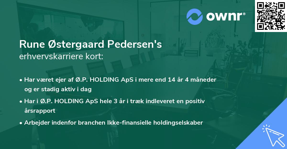 Rune Østergaard Pedersen's erhvervskarriere kort