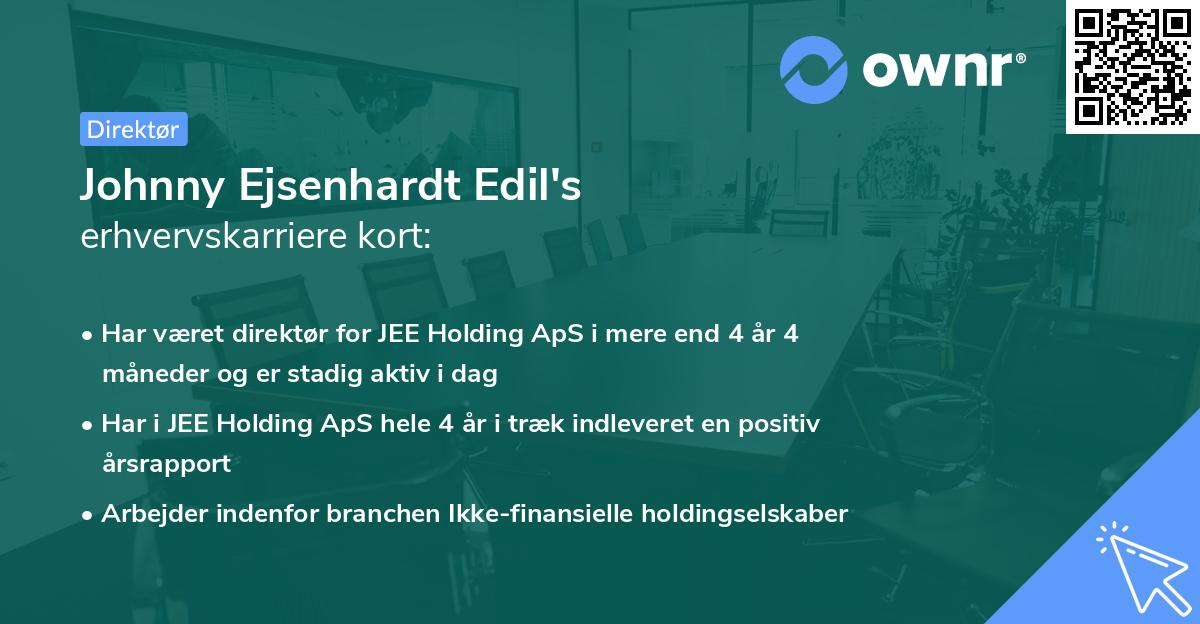 Johnny Ejsenhardt Edil's erhvervskarriere kort