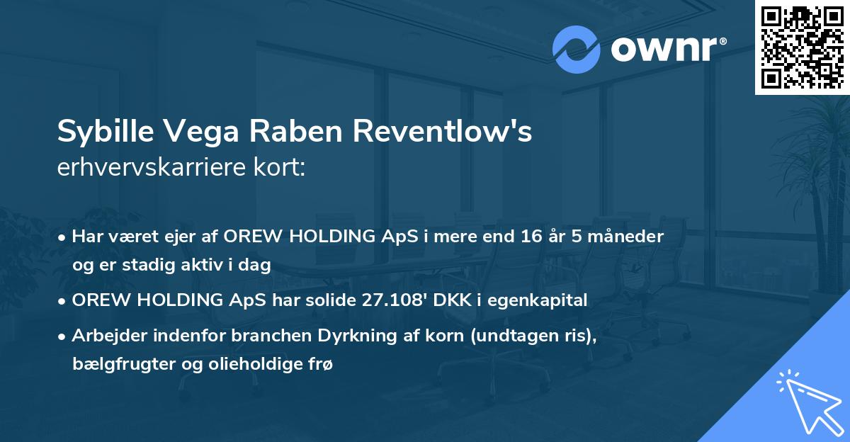 Sybille Vega Raben Reventlow's erhvervskarriere kort