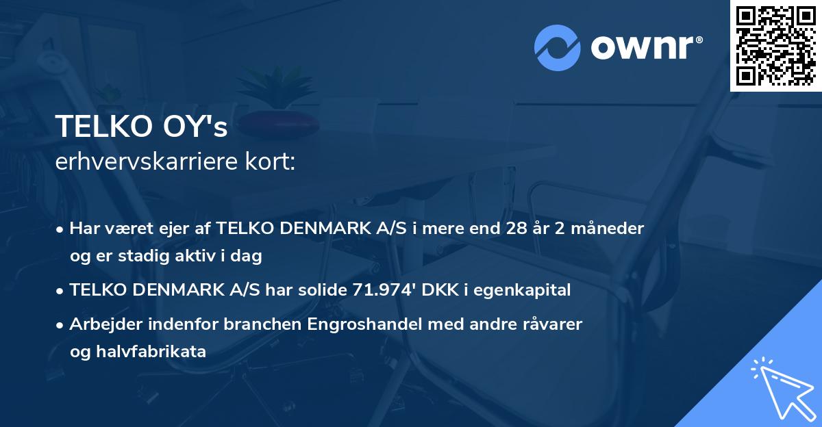 TELKO OY's erhvervskarriere kort