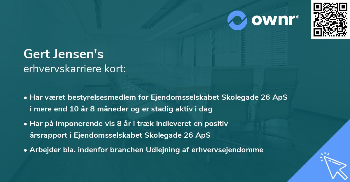 Gert Jensen's erhvervskarriere kort
