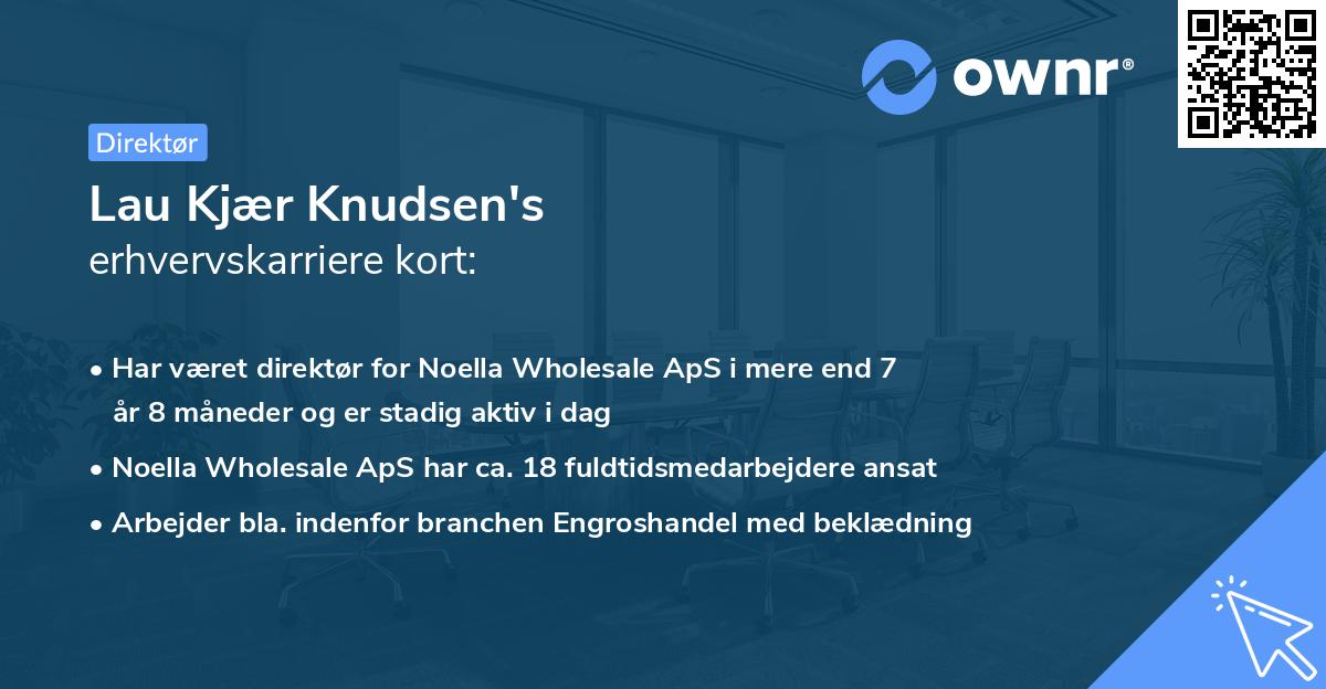 Lau Kjær Knudsen's erhvervskarriere kort
