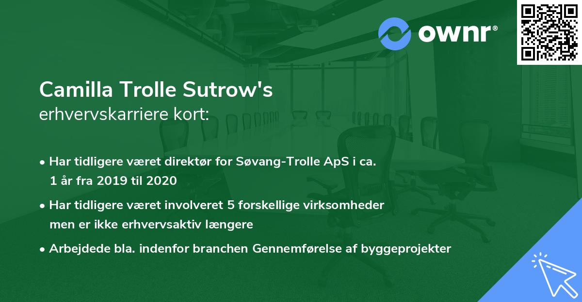 Camilla Trolle Sutrow's erhvervskarriere kort