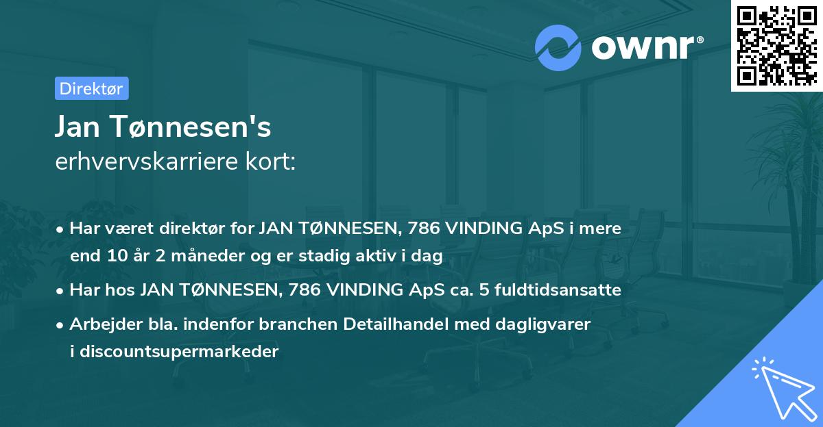 Jan Tønnesen's erhvervskarriere kort