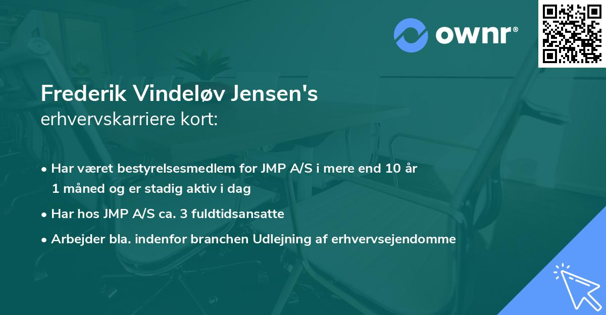 Frederik Vindeløv Jensen's erhvervskarriere kort