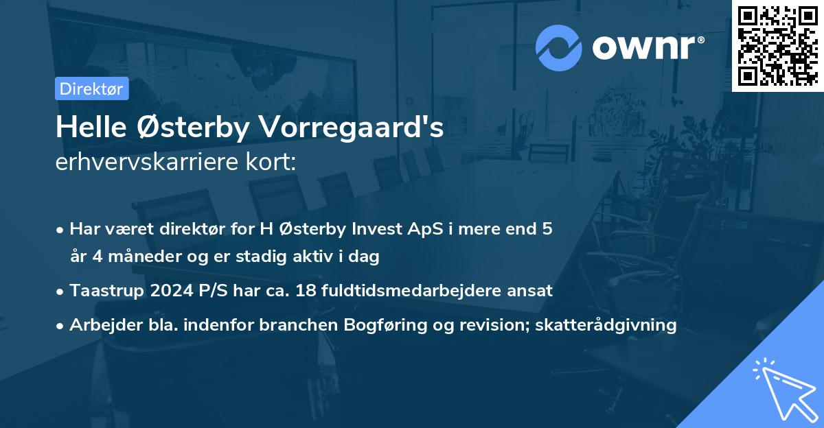 Helle Østerby Vorregaard's erhvervskarriere kort