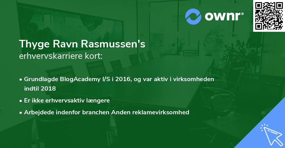 Thyge Ravn Rasmussen's erhvervskarriere kort