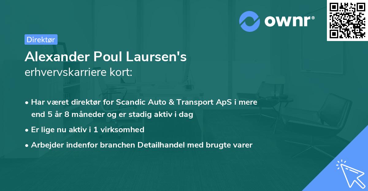 Alexander Poul Laursen's erhvervskarriere kort