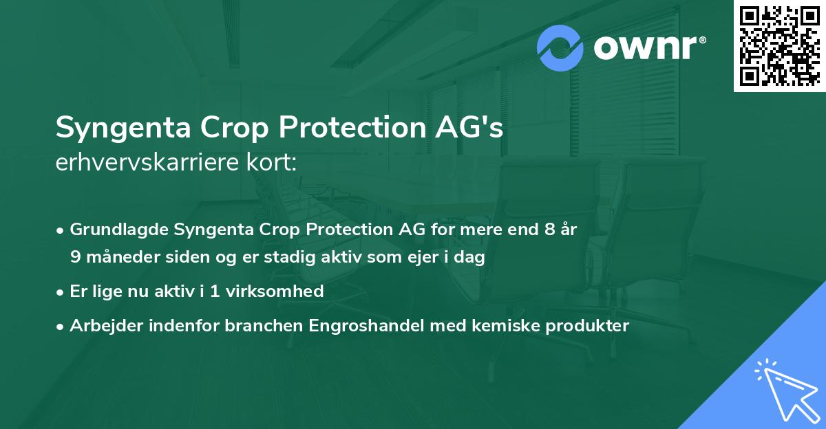 Syngenta Crop Protection AG's erhvervskarriere kort