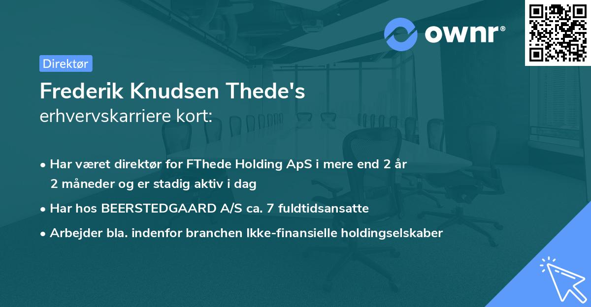 Frederik Knudsen Thede's erhvervskarriere kort