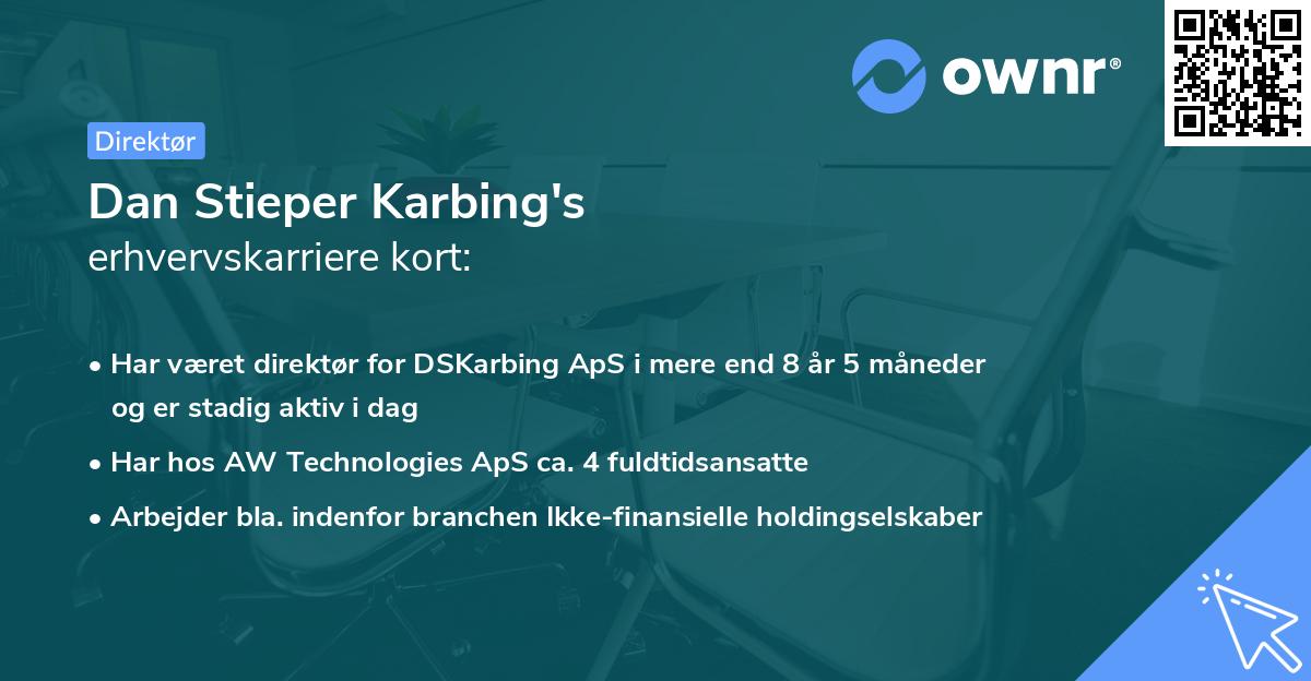 Dan Stieper Karbing's erhvervskarriere kort