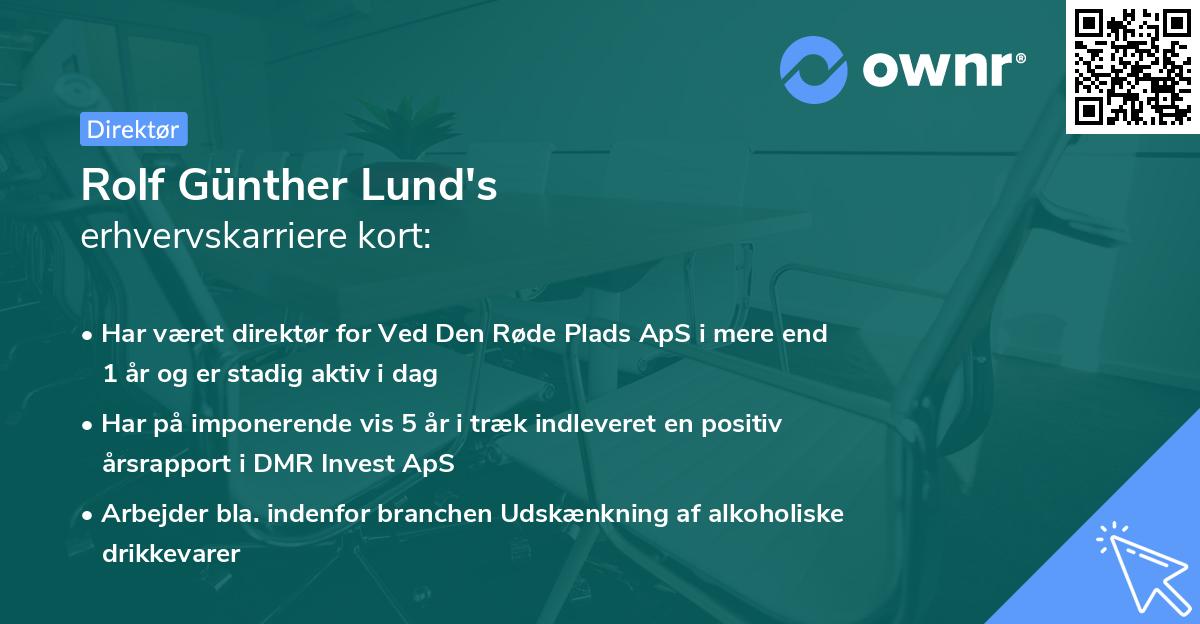 Rolf Günther Lund's erhvervskarriere kort