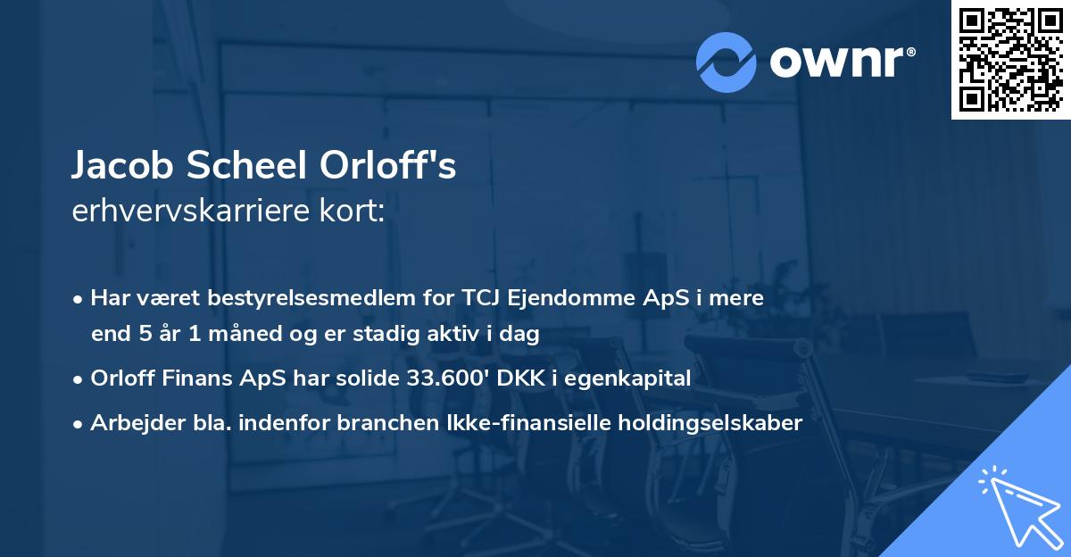 Jacob Scheel Orloff's erhvervskarriere kort