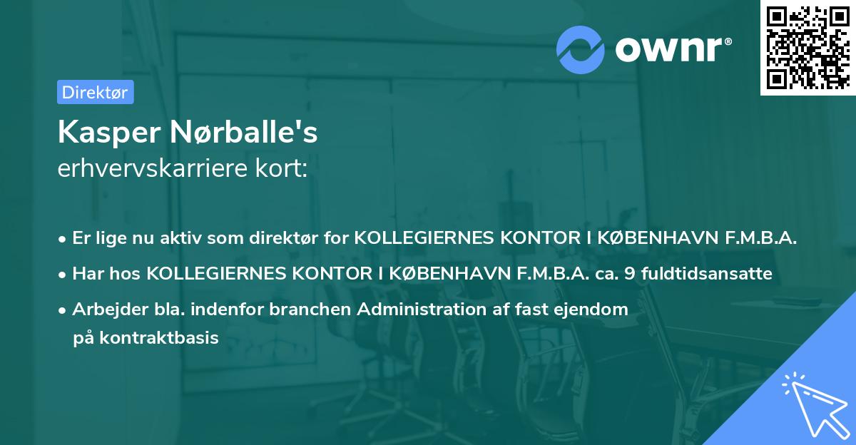 Kasper Nørballe's erhvervskarriere kort