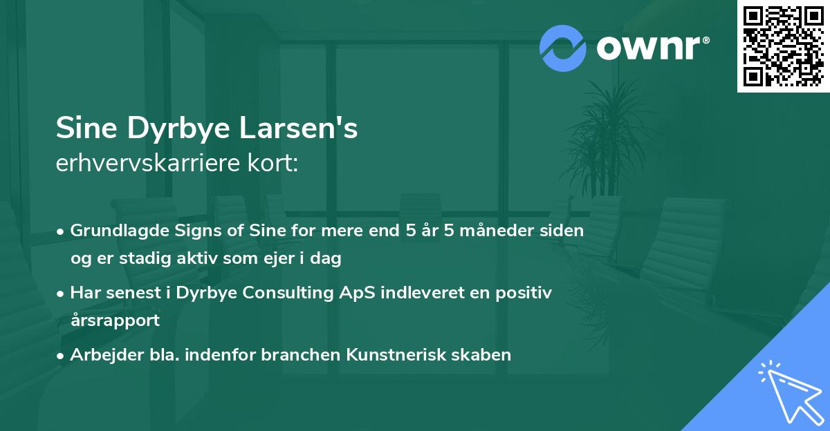 Sine Dyrbye Larsen's erhvervskarriere kort