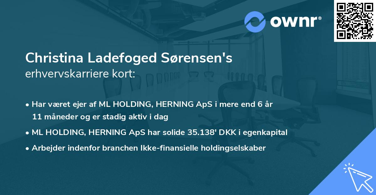 Christina Ladefoged Sørensen's erhvervskarriere kort