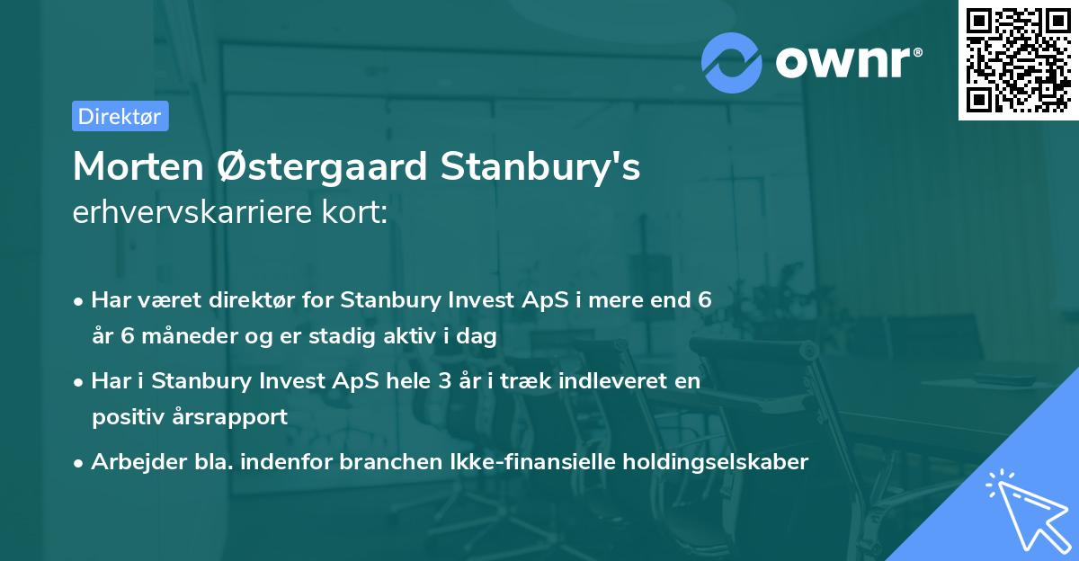 Morten Østergaard Stanbury's erhvervskarriere kort