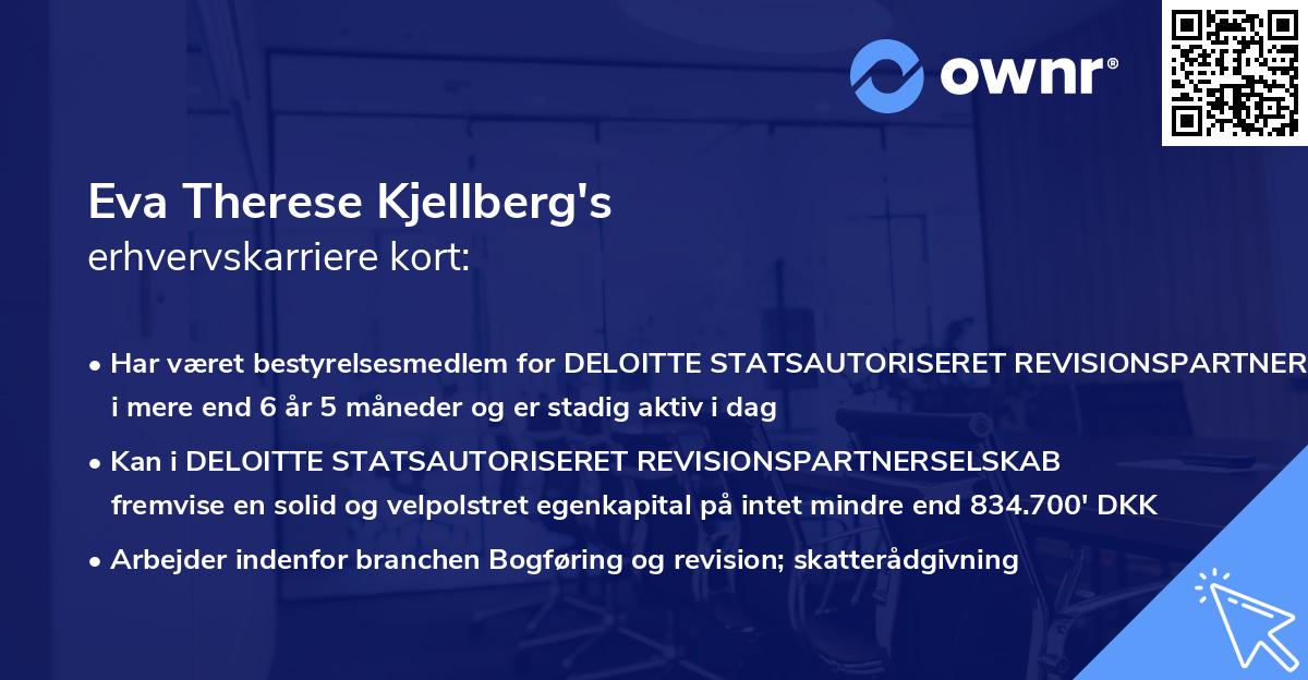 Eva Therese Kjellberg's erhvervskarriere kort