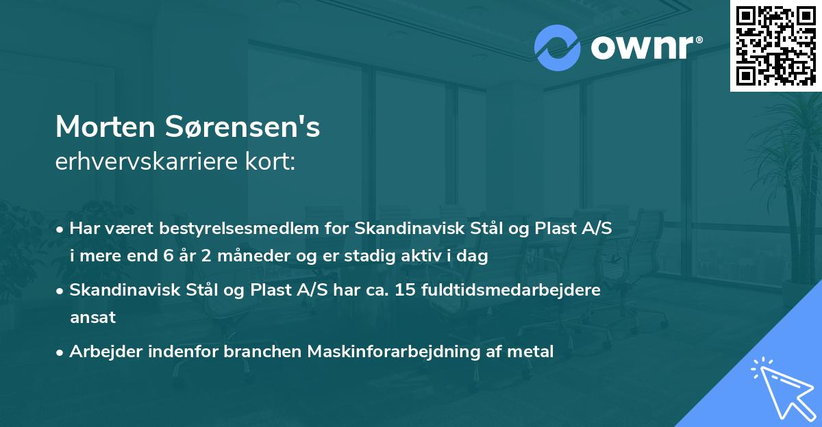 Morten Sørensen's erhvervskarriere kort