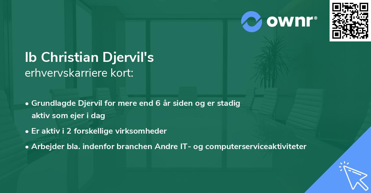 Ib Christian Djervil's erhvervskarriere kort