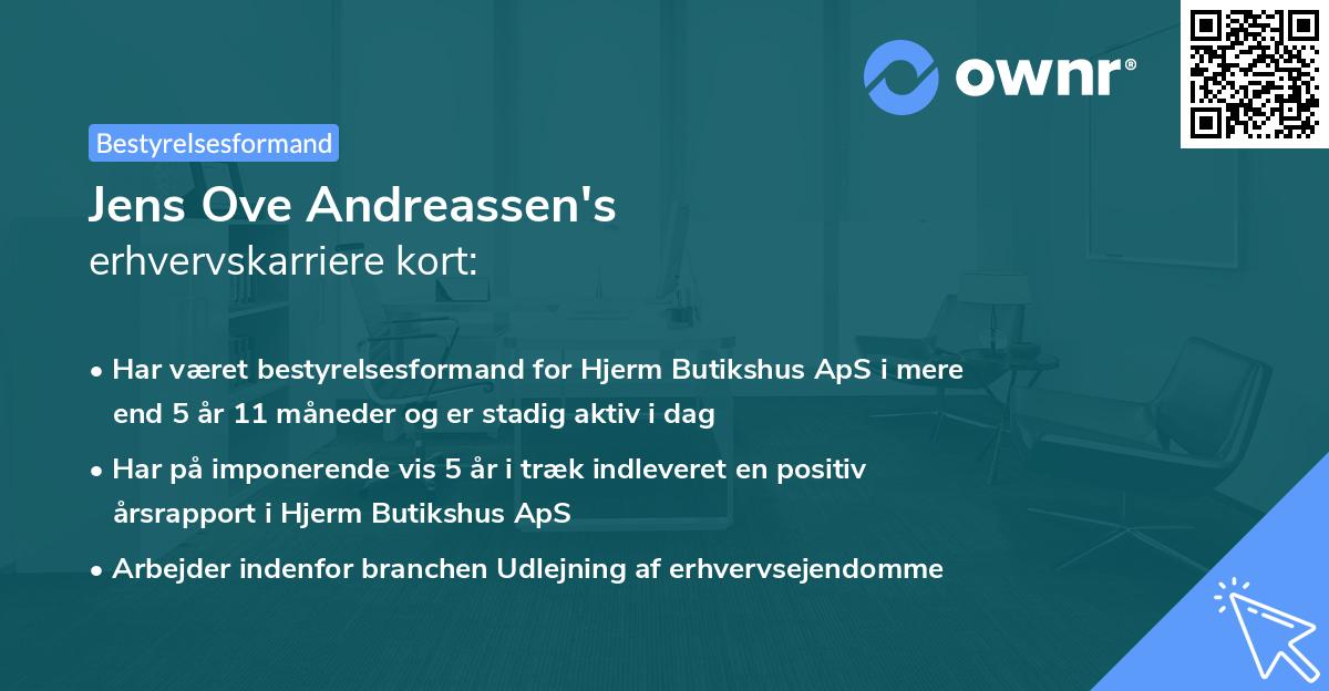 Jens Ove Andreassen's erhvervskarriere kort