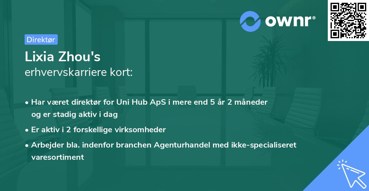 Lixia Zhou's erhvervskarriere kort
