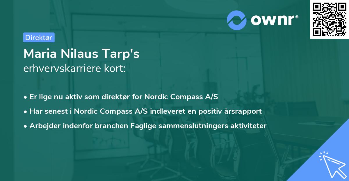Maria Nilaus Tarp's erhvervskarriere kort