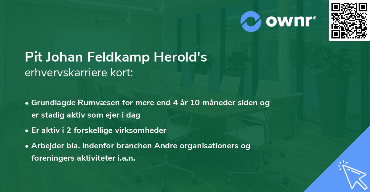 Pit Johan Feldkamp Herold's erhvervskarriere kort