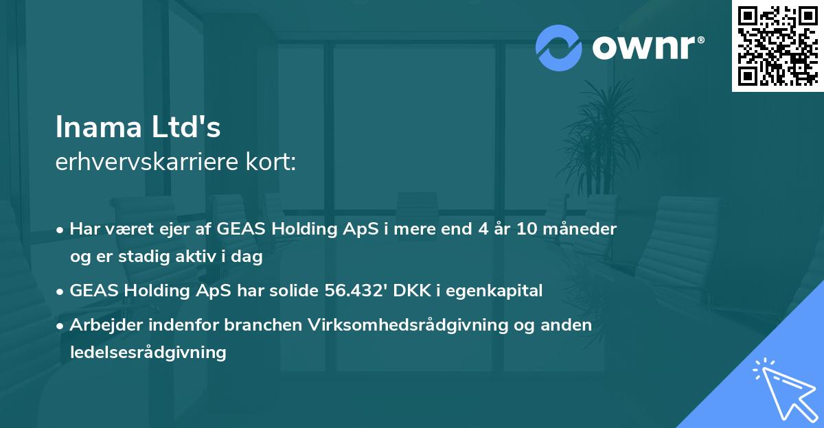 Inama Ltd's erhvervskarriere kort