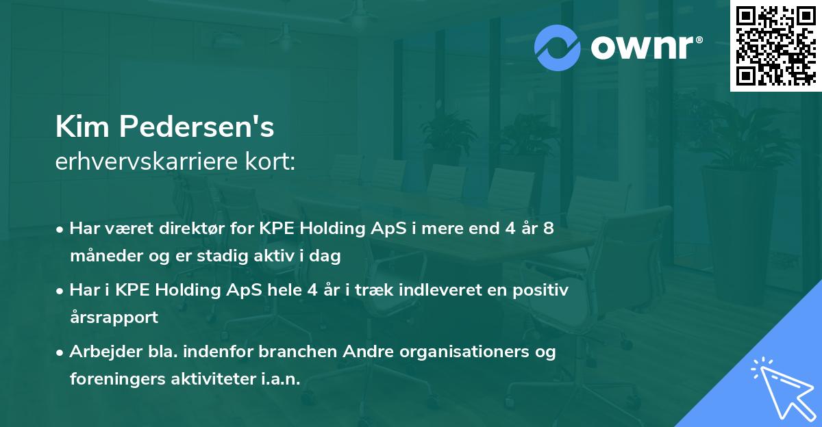 Kim Pedersen's erhvervskarriere kort
