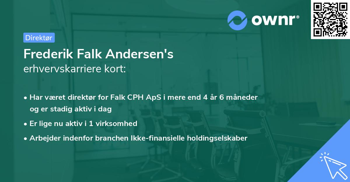 Frederik Falk Andersen's erhvervskarriere kort