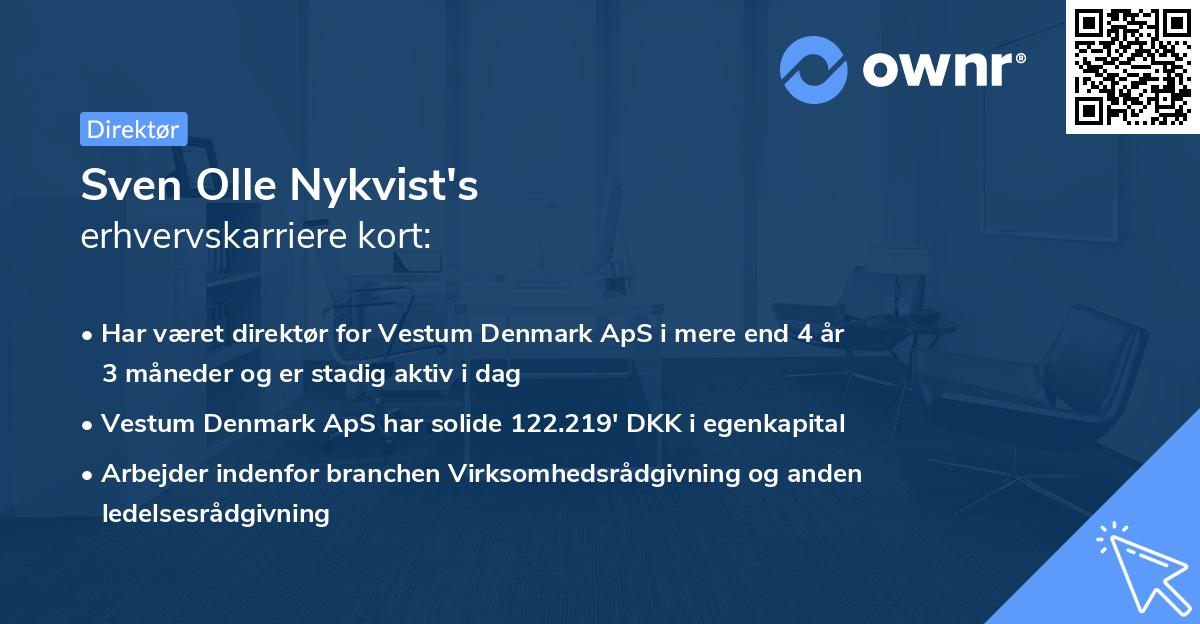 Sven Olle Nykvist's erhvervskarriere kort