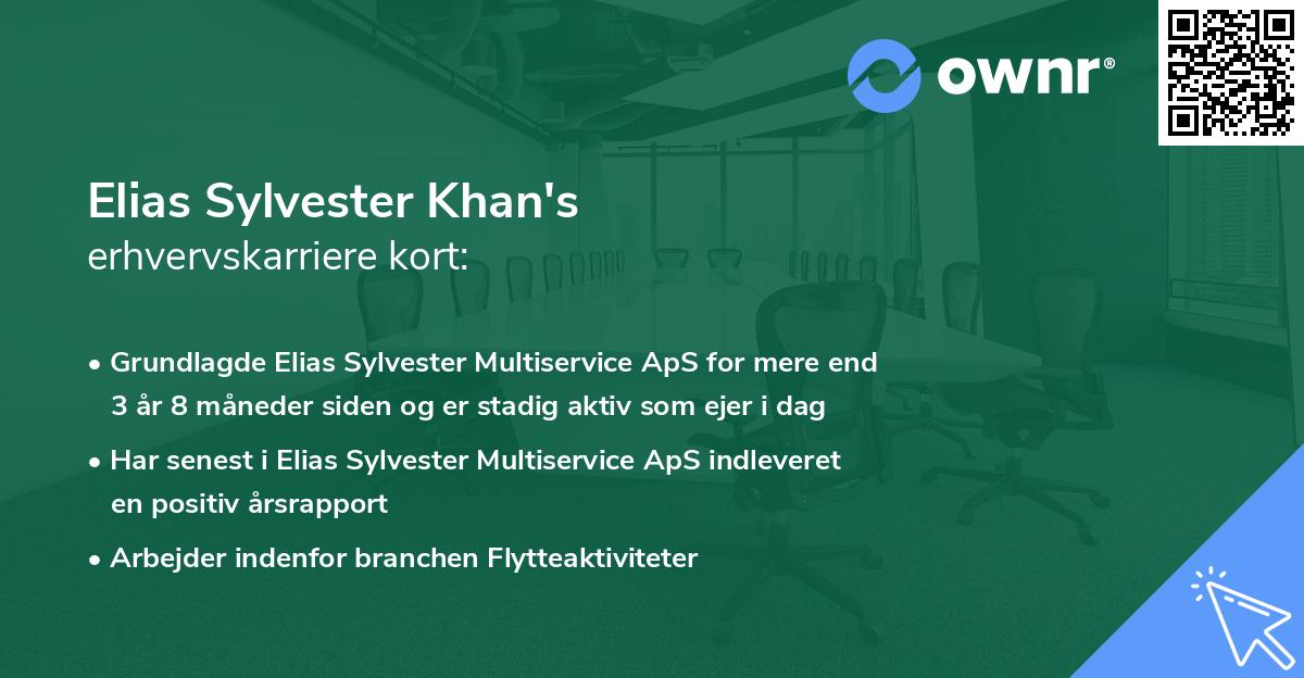 Elias Sylvester Khan's erhvervskarriere kort