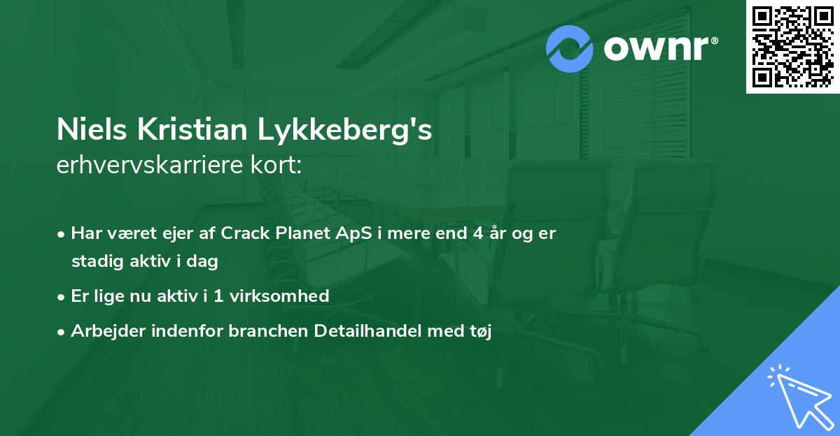 Niels Kristian Lykkeberg's erhvervskarriere kort