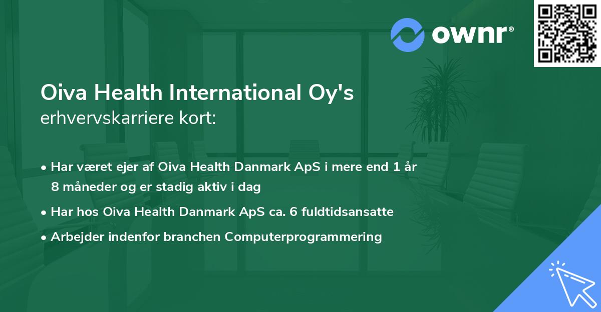 Oiva Health International Oy's erhvervskarriere kort